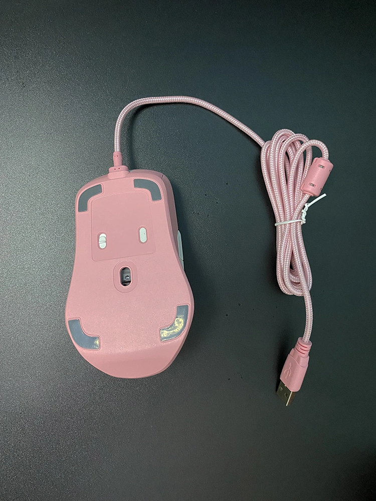 Computer Wired USB Port 8d 7200 Dpi Pink RGB Gaming Mouse Wired Pink RGB Gamer Mouse