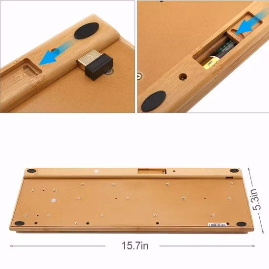 Teclado e mouse sem fio Bamboo para escritório